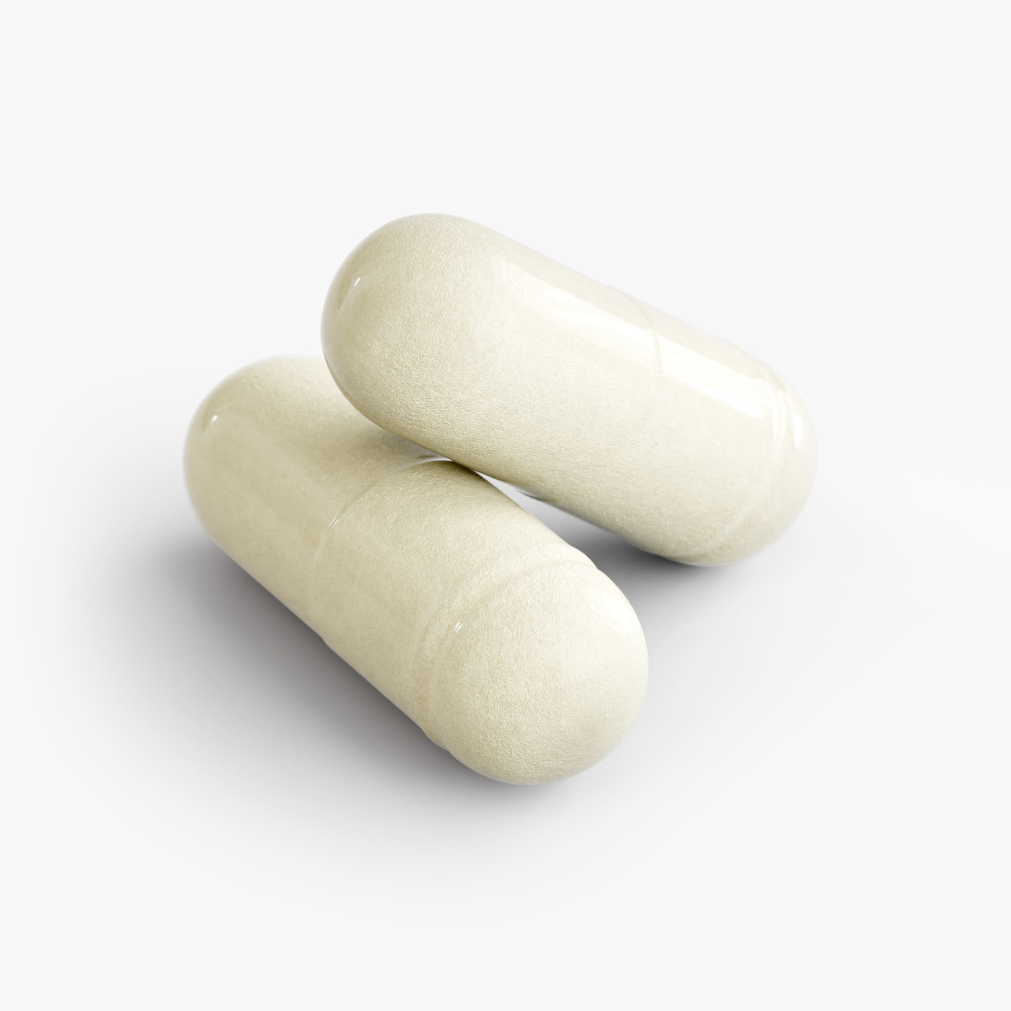 Dos cápsulas vegetales blancas de Getme Probióticos 40 Billones