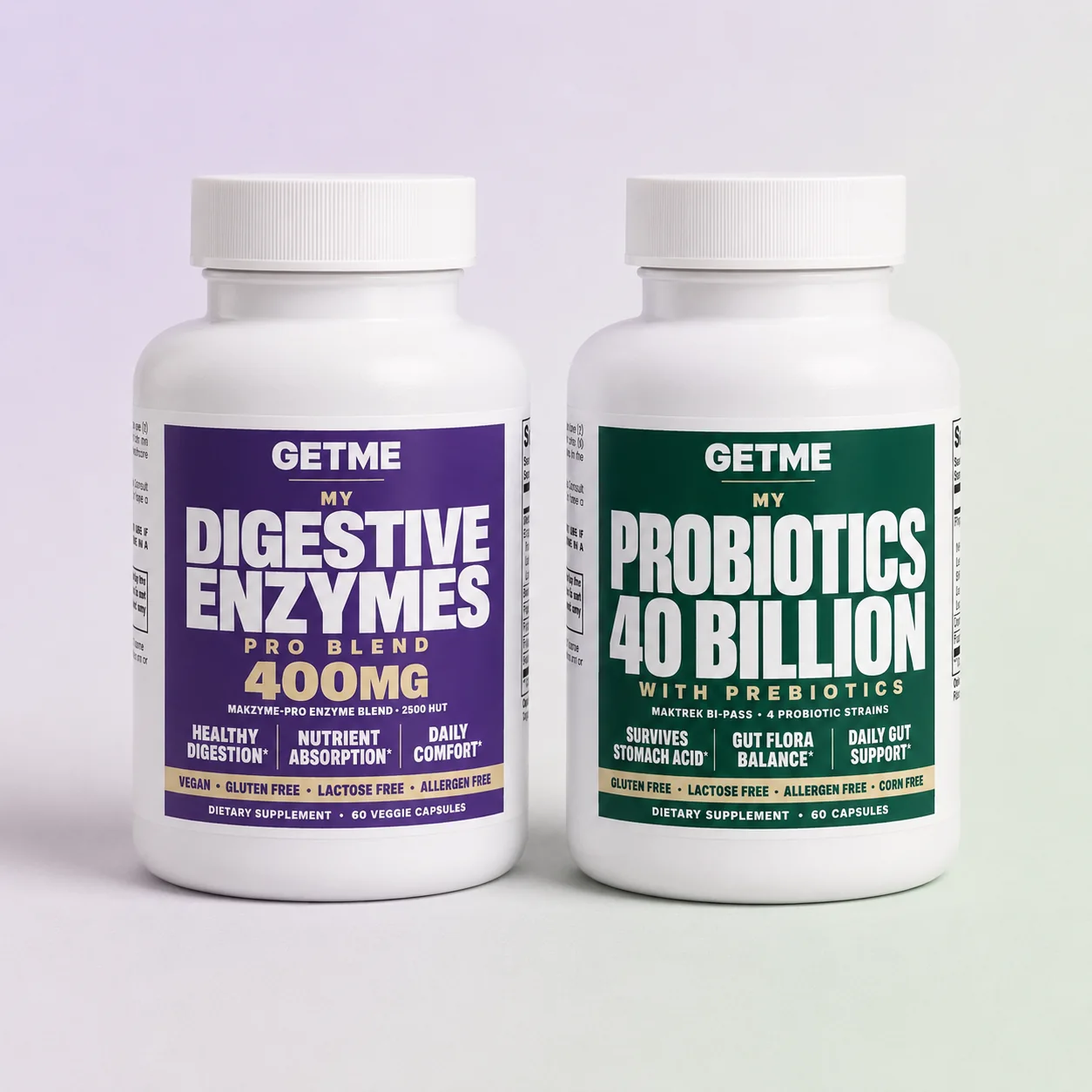 Getme Digestive Enzymes Pro Blend and Probiotics 40 Billion with Prebiotics