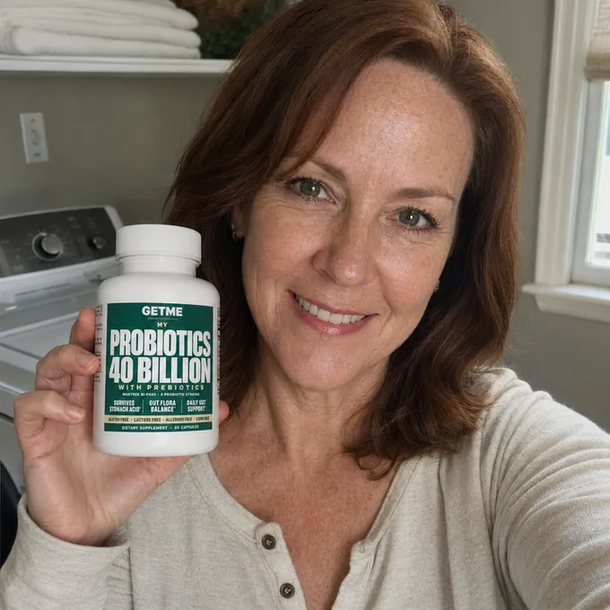Mary Sullivan with Getme Probiotics 40 Billion